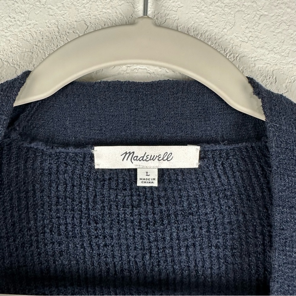 Madewell Dark Navy Blue Birchmoor Sweater Button Front Cardigan Size Large - Picture 4 of 6
